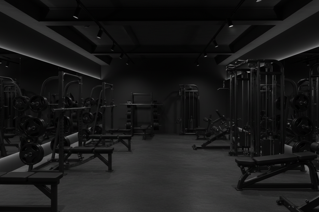 empty gym with black themes