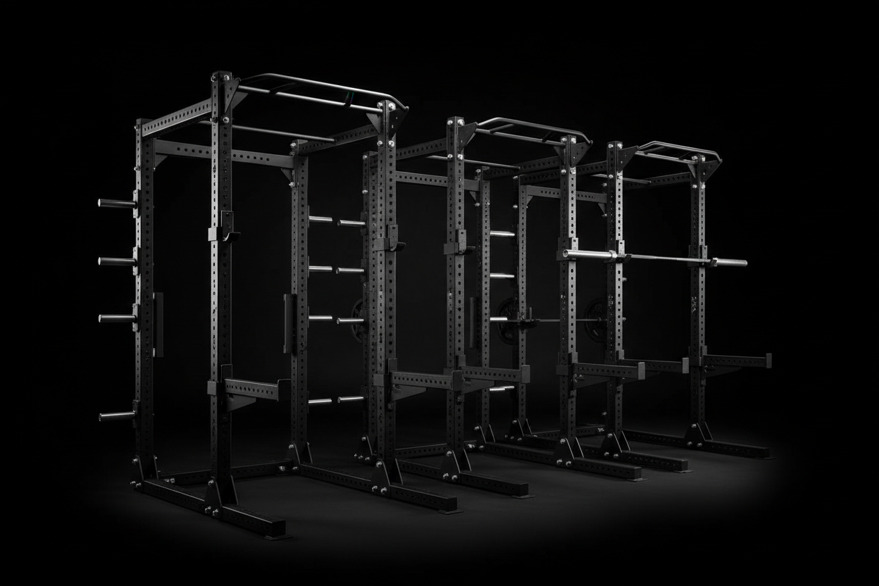 Power Racks & Rigs with black background